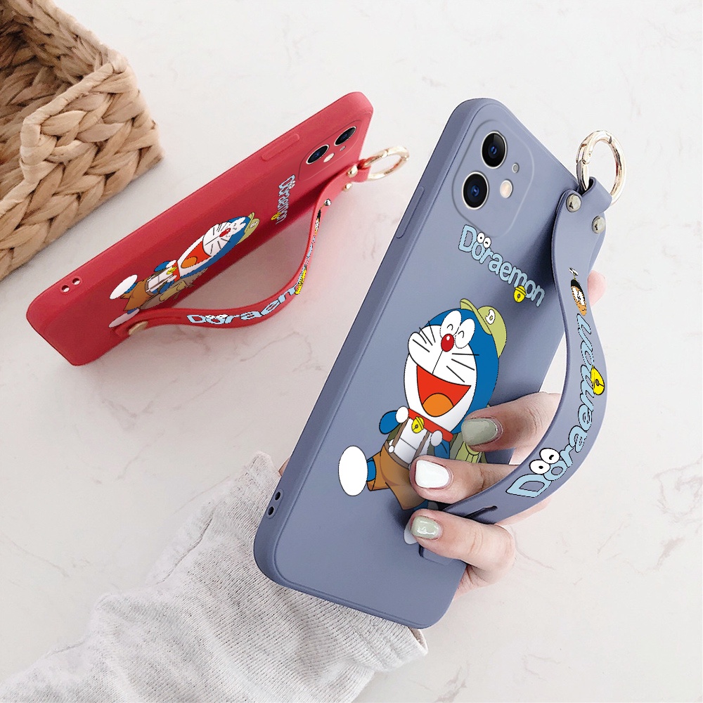 Ốp Điện Thoại Silicon Hình Doraemon Dễ Thương Có Dây Đeo Cho OPPO Reno7 Z 5G Reno 7 Pro A96 A76 A36
