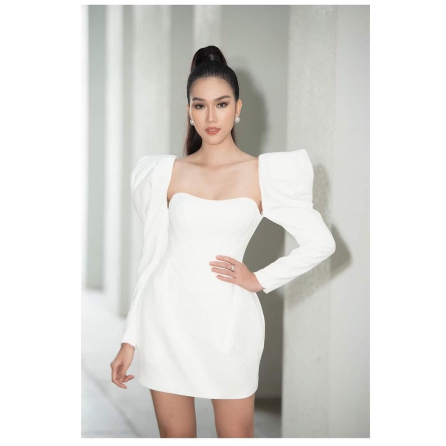 Đầm ôm body cúp ngực tay dài phồng (HÀNG CAO CẤP ĐẸP Y HÌNH)