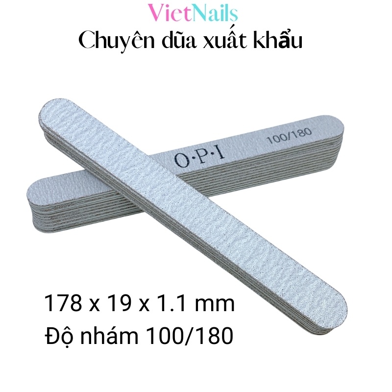 Dũa Móng Tay OPI Lõi Nhựa Cứng Loại Dày Chuyên Dùng Dũa Móng Bột Độ Nhám 100/180