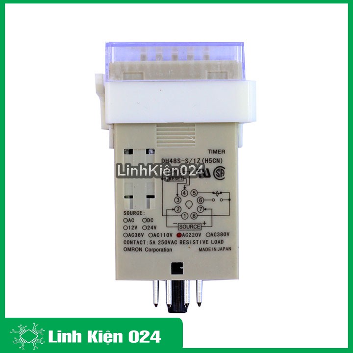 Rơ Le Thời Gian OmRon DH48S-1Z 220VAC 0.1S-99H (1 Cặp Tiếp Điểm)