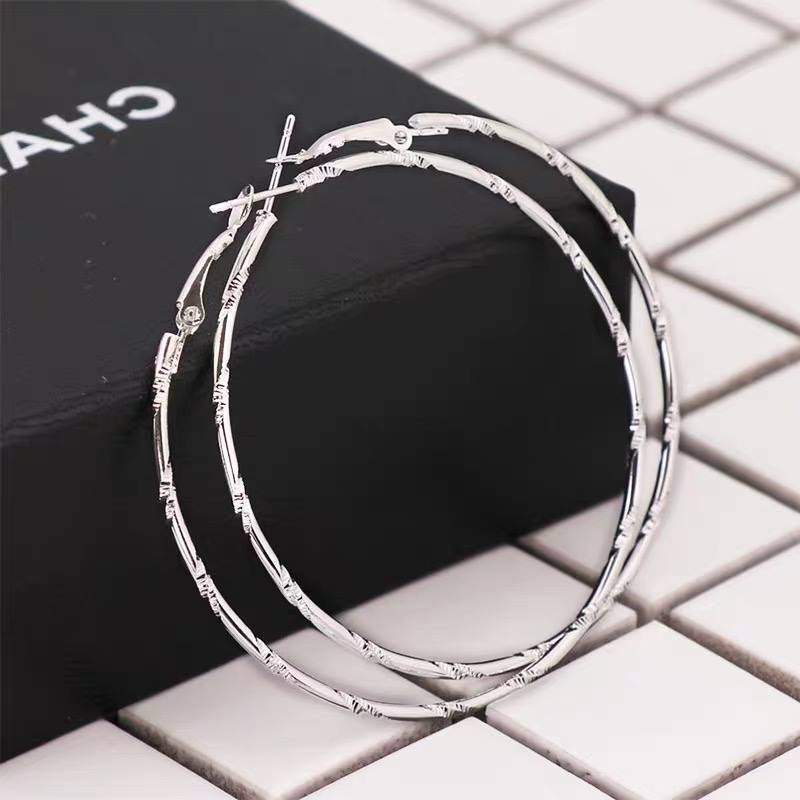 Simple Hoop Earrings khuyên tai tròn vân phong cách hàn quốc cá tính