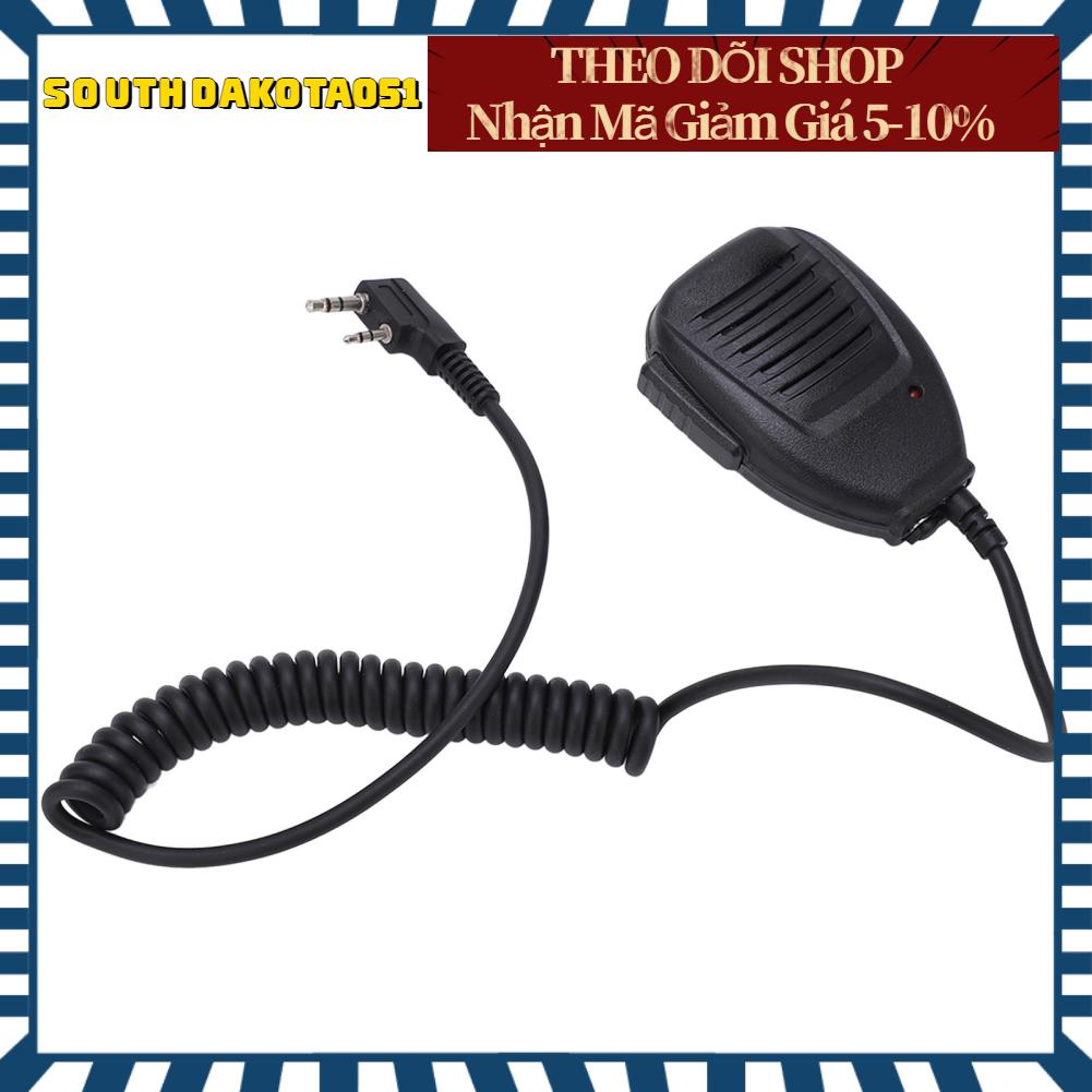Southdakota051 Bộ đàm cầm tay Mic 2 pin Đèn LED chỉ thị loa có thể xoay 360 ° Micrô cho BaoFeng UV ‑ 5r