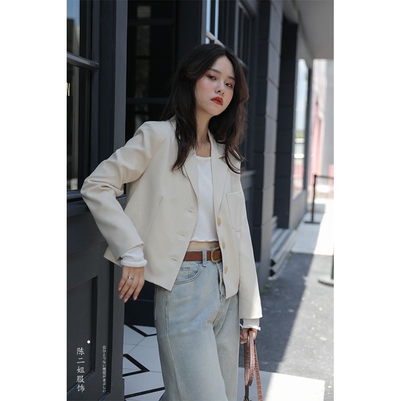 Bộ Áo Khoác Dài Tay + Quần Short Dáng Rộng Thời Trang Thu Đông Phong Cách Hồng Kông Cá Tính Cho Nữ | BigBuy360 - bigbuy360.vn