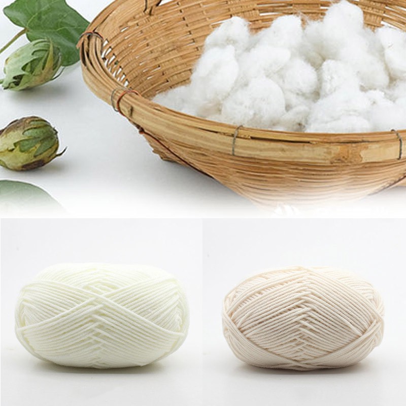Cuộn chỉ đan len dệt kim thủ công 4 sợi cotton sữa mịn