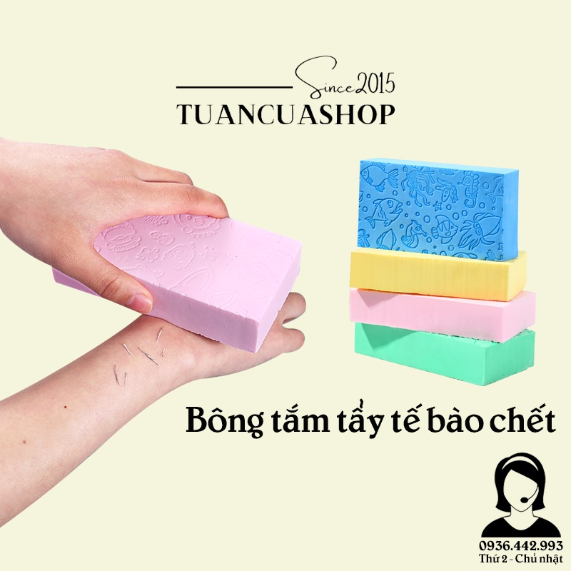 Bông tắm bọt biển kì ghét tẩy da chết siêu sạch - Mút non siêu mềm mại cho da