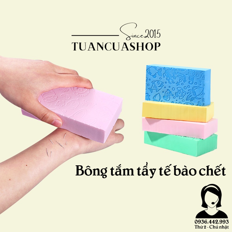 [Mã LIFEHLSALE2 giảm 10% đơn 0Đ] Bông tắm bọt biển kì ghét tẩy da chết siêu sạch - Mút non siêu mềm mại cho da (MT04)