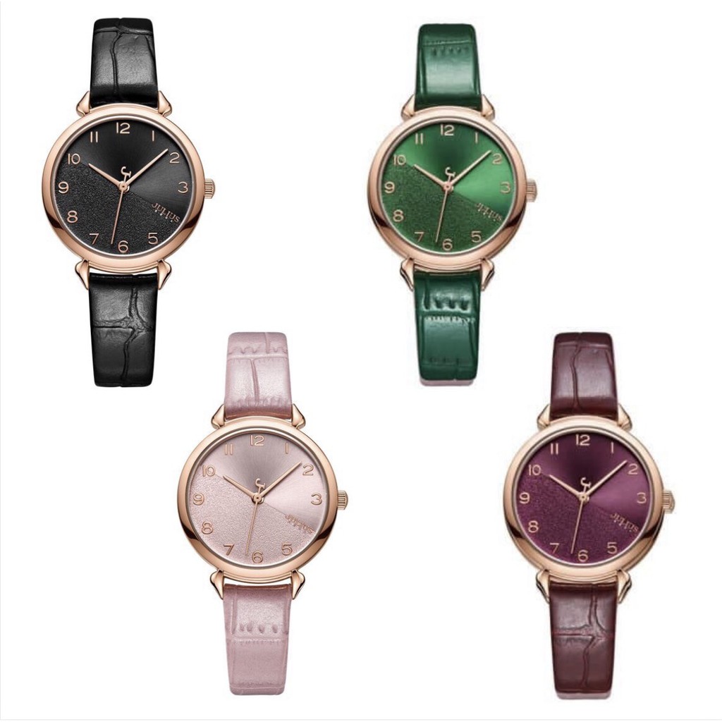 Đồng Hồ Nữ Julius Hàn Quốc Dây Da JA-1274 4 màu (Đen, Xanh, Hồng, Tím)