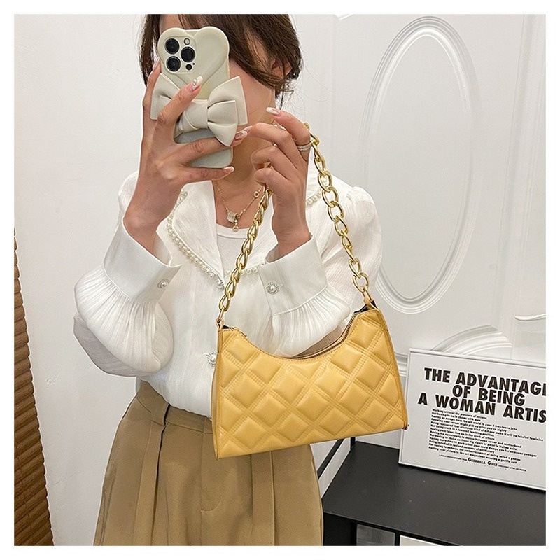 Túi Xách Đeo Vai Màu Trơn Vân Kim Cương Kiểu retro NB00256