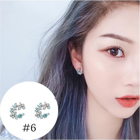 Khuyên Tai Vòng Hoa Đính Hạt Giả Ngọc Trai A78