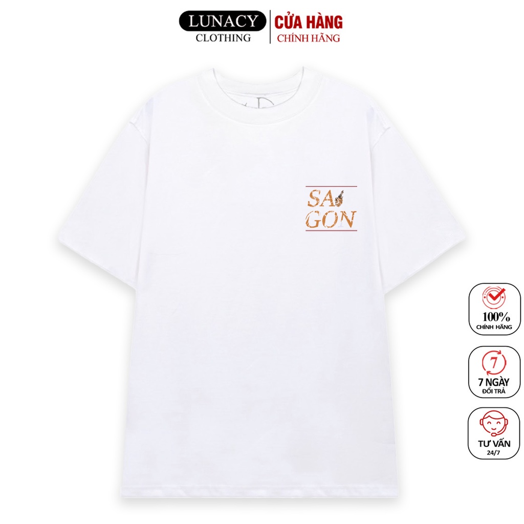 Áo thun tay lỡ SÀI GÒN XINH phông Unisex nam nữ Cotton oversize form rộng LUNACY TB030 | BigBuy360 - bigbuy360.vn