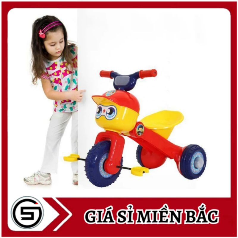 Xe đạp 3 bánh con kiến bánh phát sáng có nhạc có đèn