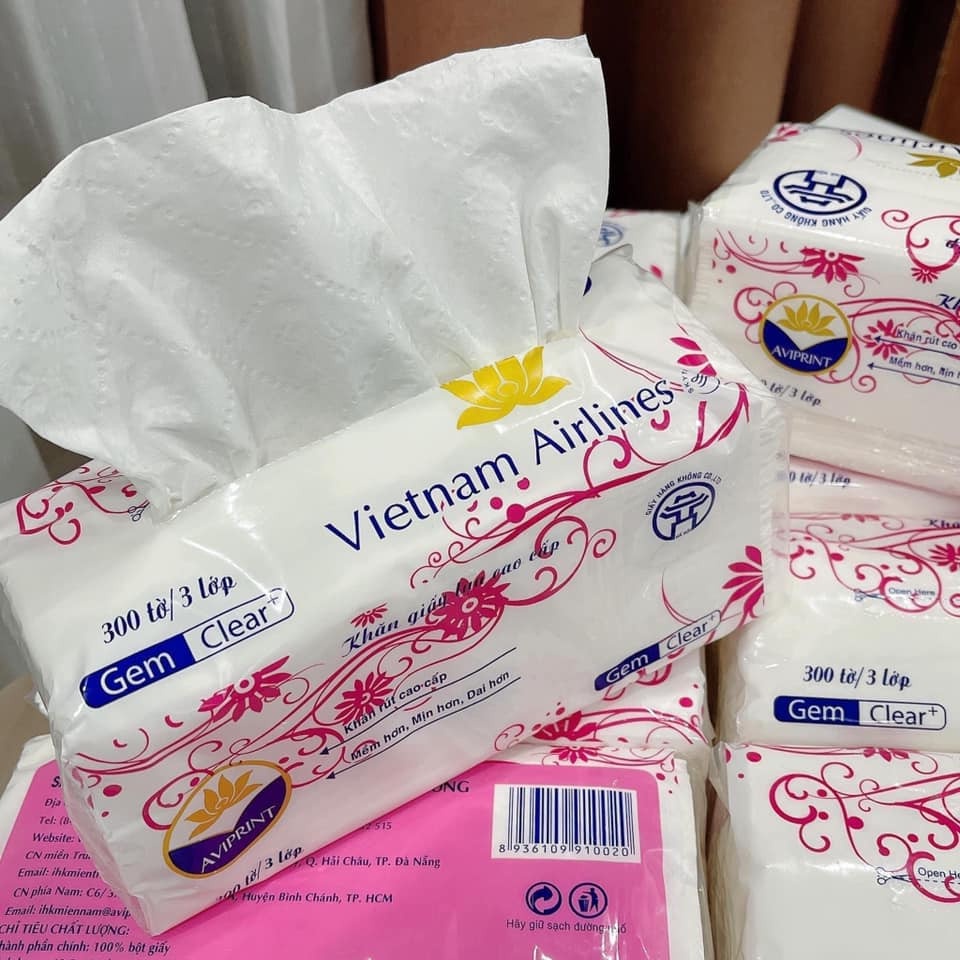 Khăn Giấy ❤️𝑭𝒓𝒆𝒆𝒔𝒉𝒊𝒑❤️ Khăn Giấy Lụa Cao Cấp, Khăn Giấy Rút VietNam , Bịch 300 tờ 3 lớp