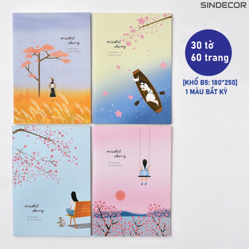 Sổ tay, tập vở, đồ dùng học tập A5-B5 mẫu mới nhất 2022 phong cách Nhật Bản dễ thương Sindecor