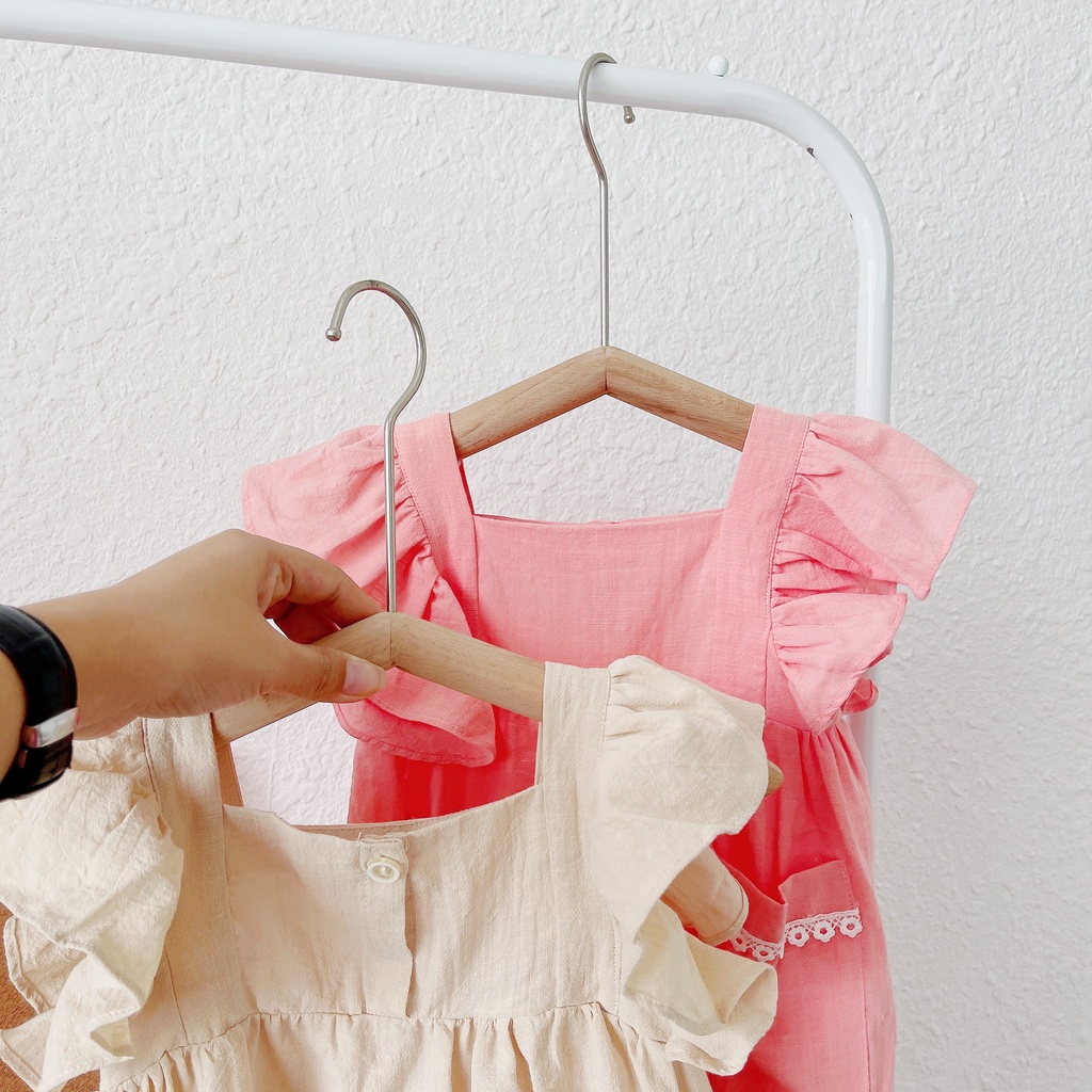 Váy hè cánh tiên vảo Linen xước mền cho bé gái 1-6 tuổi ( Mã 086)