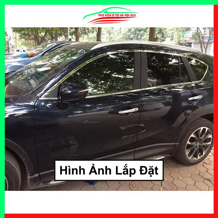 Bộ nẹp viền chân kính cong kính Mazda Cx5 2018-2023 Inox sáng bóng chuẩn form xe