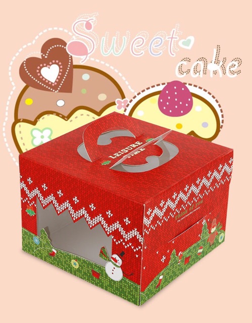 Hộp giấy đựng bánh gato Noel