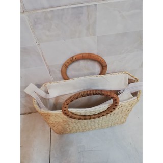Giỏ lục bình quai mây