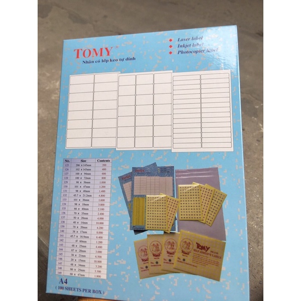 Giấy in mã vạch decal tomy a4 mã 135 21 tem 66x40mm