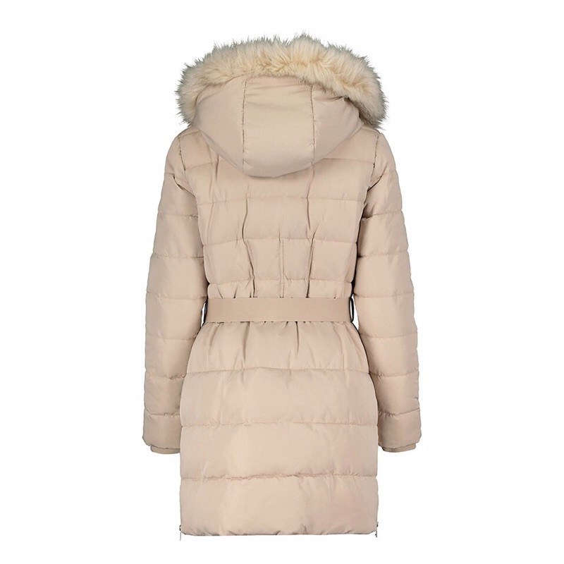 Áo phao dáng dài lót lông