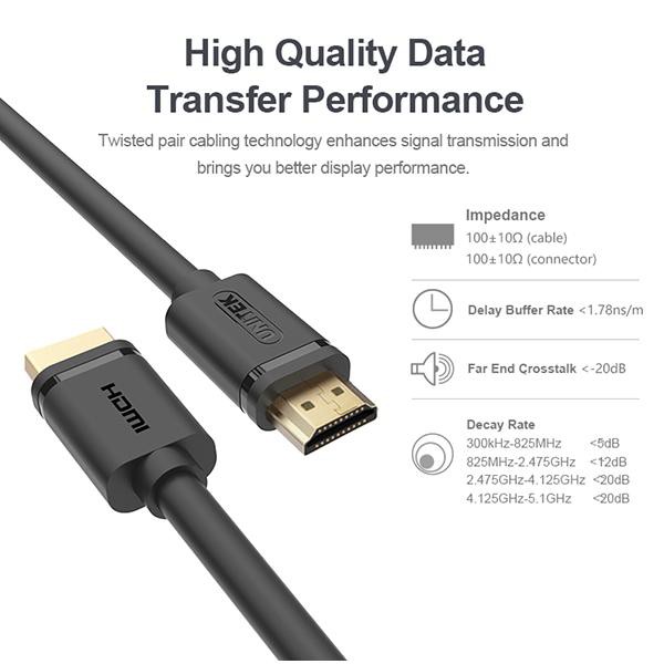 Cáp HDMI 4K Ultra HD và 3D Unitek Y-C137M dài 1,5m