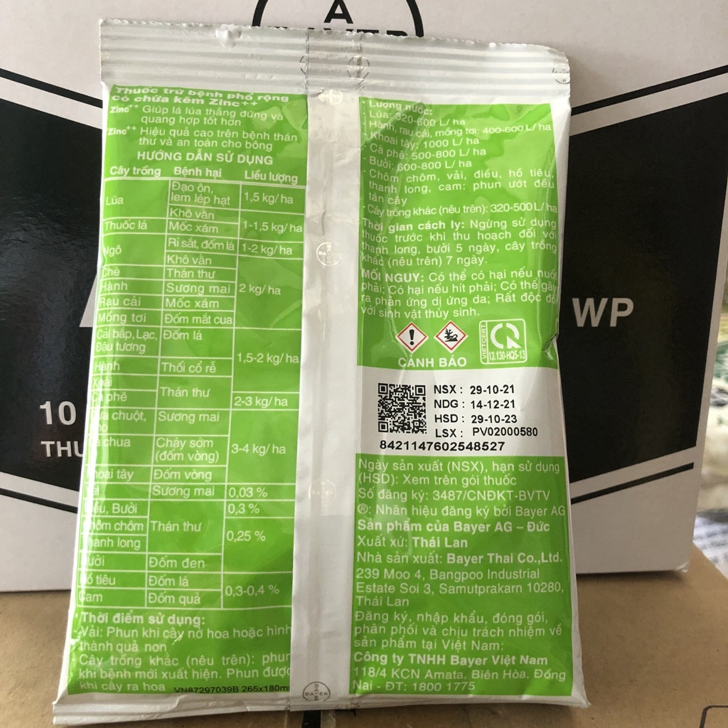 Antracol 70WP gói 40g hiệu quả cao: Vàng Lá, Thối Rễ, Đốm Lá, thán thư Longf1