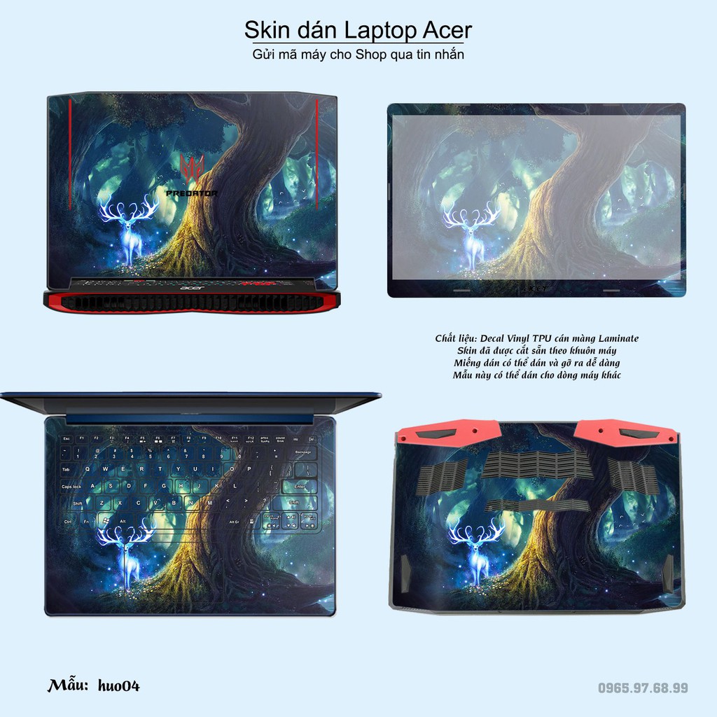 Skin dán Laptop Acer in hình Con hươu (inbox mã máy cho Shop)