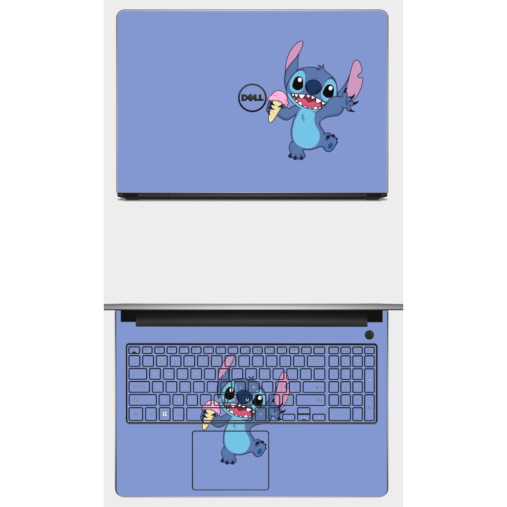SKIN Laptop in hình STITCH đẹp. Full các dòng máy: Dell, Asus, Acer, Hp,... In hình theo yêu cầu