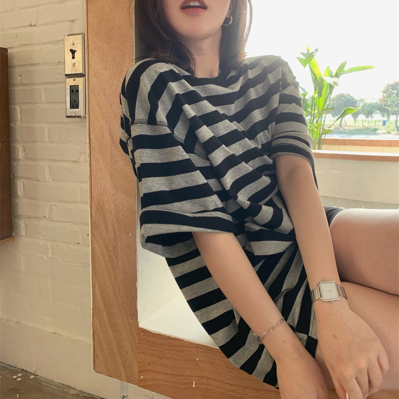 NRVP Áo Thun Tay Ngắn Dáng Ôm Phong Cách Hàn Quốc Thời Trang Mùa Hè Cho Nữ