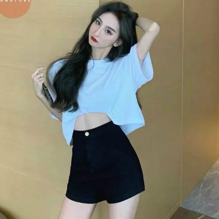 Quần short nữ jean lưng cao ZENA dáng ôm cao cấp Q819