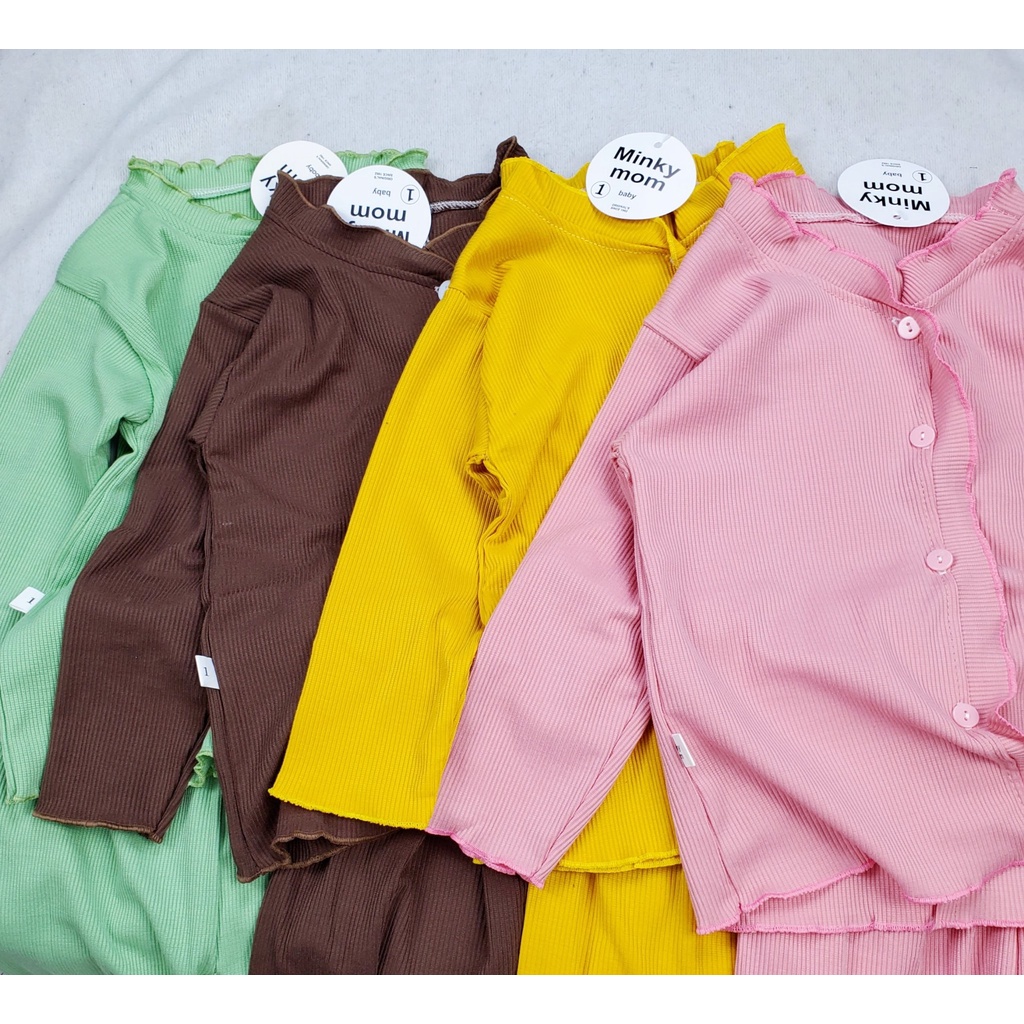 Bộ dài tay bé gái tăm lạnh bánh bèo , bộ thu đông bé gái mềm đẹp dễ thương 8 -20kg