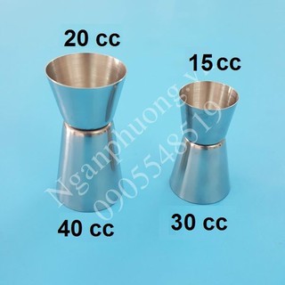 Jigger đong, lyđong inox 2 đầu 20CC- 40CC