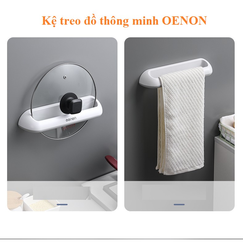 Kệ Treo Khăn Tắm Dán Tường,Kệ Treo Dép Giá Treo Đồ Thông Minh Oenon Nhựa Abs Cao Cấp