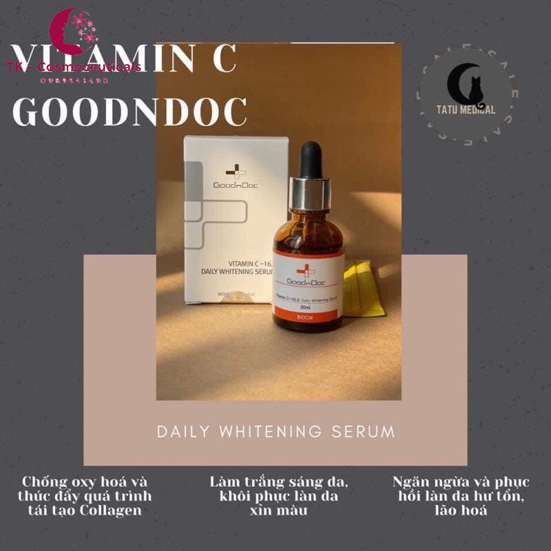 (CHÍNH HÃNG) Serum GoodnDoc Vitamin C 16.5 Sáng Da Chống Lão Hóa - 30ml