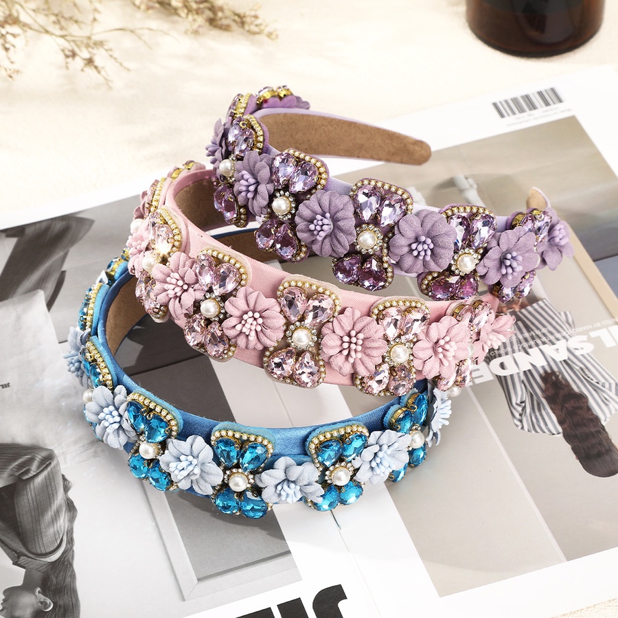 Băng Đô Cài Tóc Hình Hoa Đính Ngọc Trai Nhân Tạo Thời Trang