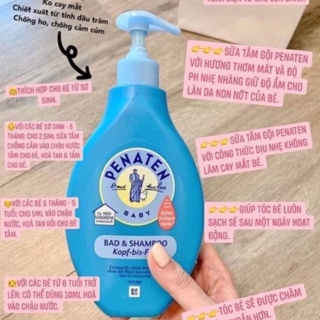 [Đức] Sữa Tắm Gội Chống Cảm Cúm 2in1 Penaten Cho Bé Chai 400ml
