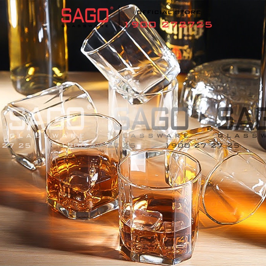 Ly Thủy Tinh Ocean Pyramid Rock 260ml | 330ml , Nhập Khẩu Thái Lan