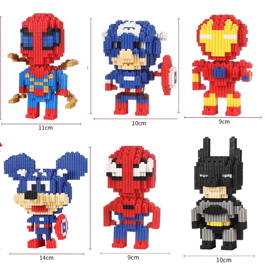 Mô Hình Lắp Ráp Lego Marvel Avengers Iron Man, Captanamerica, Spider Man, Batman Đồ Chơi Siêu Anh Hùng Cực Ngầu