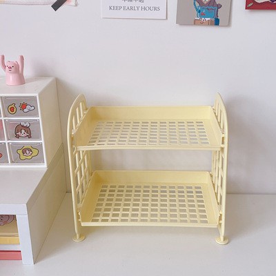 Kệ Nhựa Mini 2 Tầng Đựng Đồ Đa Năng