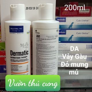 ALKIN DERMATIC 200ML - SỮA TẮM CHÓ MÈO VIÊM DA, VẢY GÀU, RỤNG LÔNG, DA MƯNG MỦ