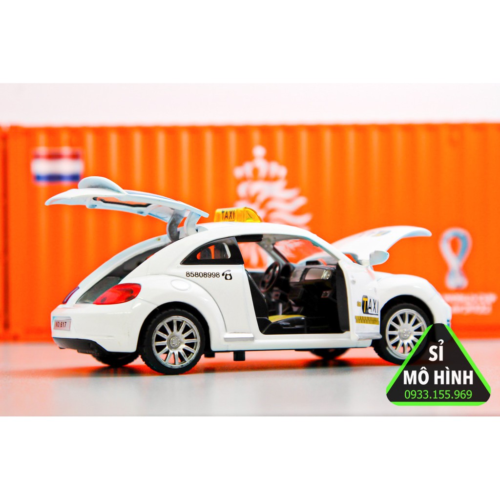 [ Sỉ Mô Hình ] Xe mô hình xe taxi Volkswagen Beetle 1:32 Trắng