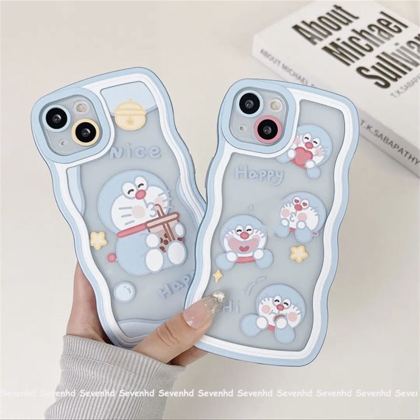 Ốp Điện Thoại Mềm Hình Doraemon Uống Trà Sữa Cho iPhone 13 12 11 Pro Max Xs Max Xr X 7 8 6 6s Plus