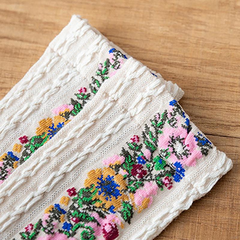 Vớ cotton cổ cao họa tiết thổ cẩm nhiều màu sắc xinh xắn dễ thương