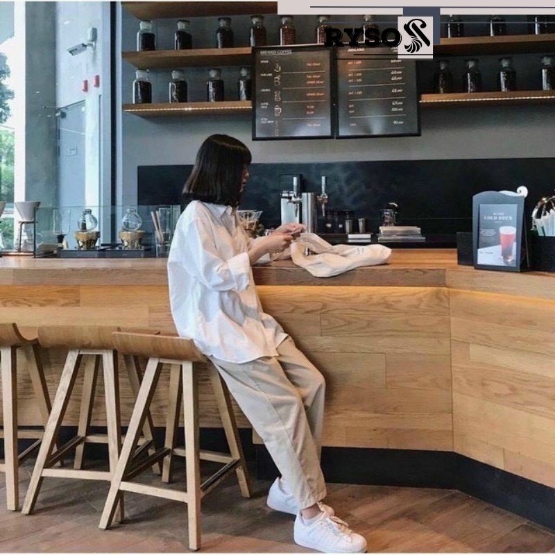 Áo sơ mi tay dài chất kate phong cách thanh lịch công sở