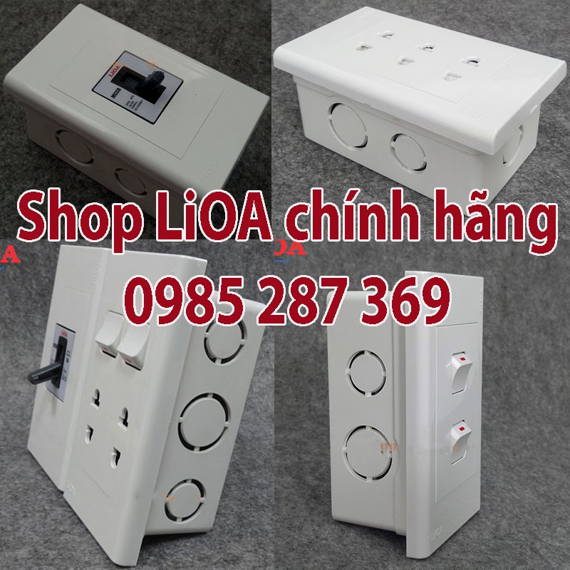 Combo ổ cắm điện LiOA có công tắc và cầu dao chống quá tải LẮP ÂM TƯỜNG [đã bao gồm đế]. Hàng chính hãng