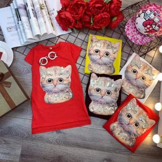 Váy bé gái mèo kim sa 10kg-17kg 3 màu