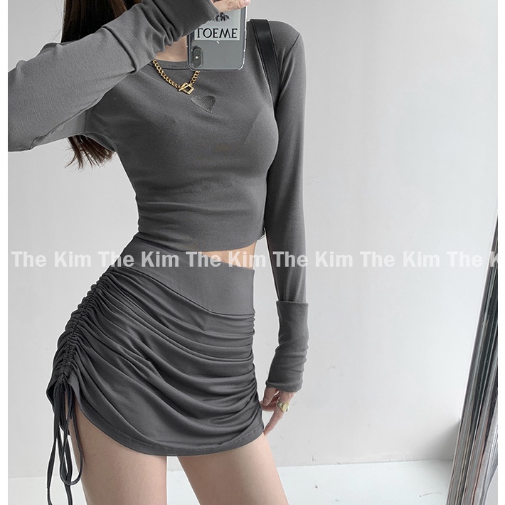 Chân váy ngắn cạp cao rút dây cạnh có quần bên trong , đầm dây rút cạp to may 2 lớp vải CV115 The Kim | BigBuy360 - bigbuy360.vn