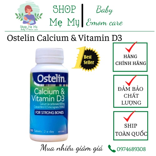 Chính hãng - đi air canxi bầu - Ostelin Calcium &vitamin D3 cho bà bầu thumbnail