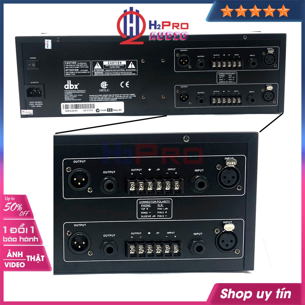 Lọc Xì Equalizer, Bộ Lọc Âm Thanh Dbx 2231 Cao Cấp, Nguồn Xuyến, 31X2 Cần Chỉnh Âm Thanh Sắc Nét (Tặng 4 Jack 6Ly Ra Av)