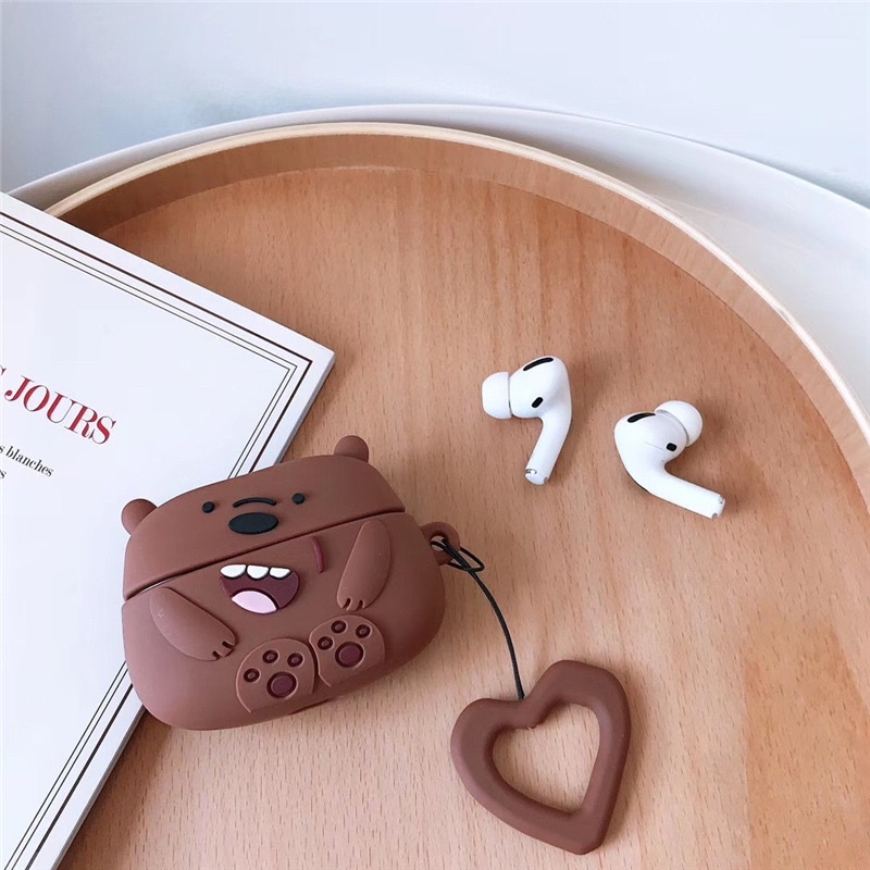 Vỏ Bảo Vệ Tai Nghe Airpods 1/2 Hình Gấu Dễ Thương