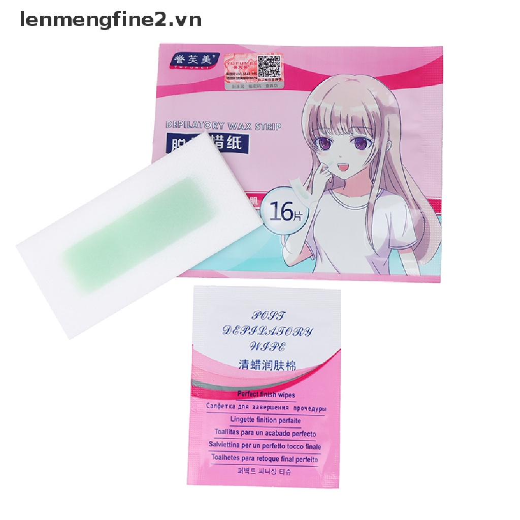 Bộ 16 miếng dán sáp tẩy lông mặt/môi/lông mày/râu tiện lợi